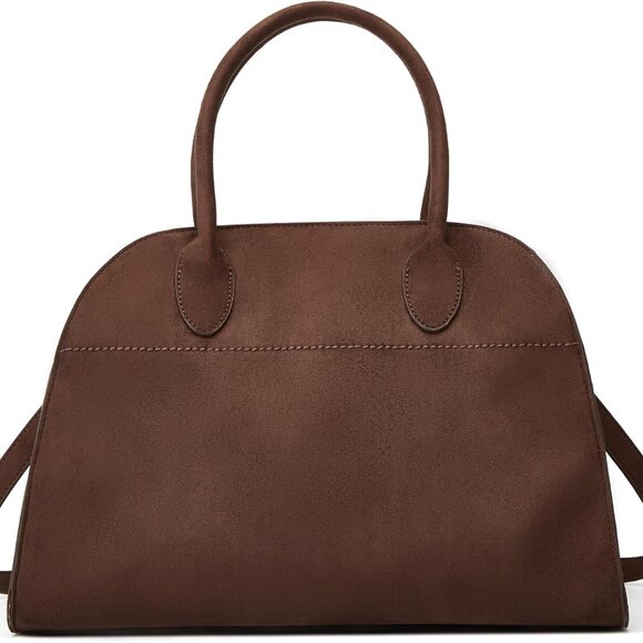 Suede Tote Bag Women Leather Large Retro Crossbody Trendy Work Purse - Picture 2 of 7